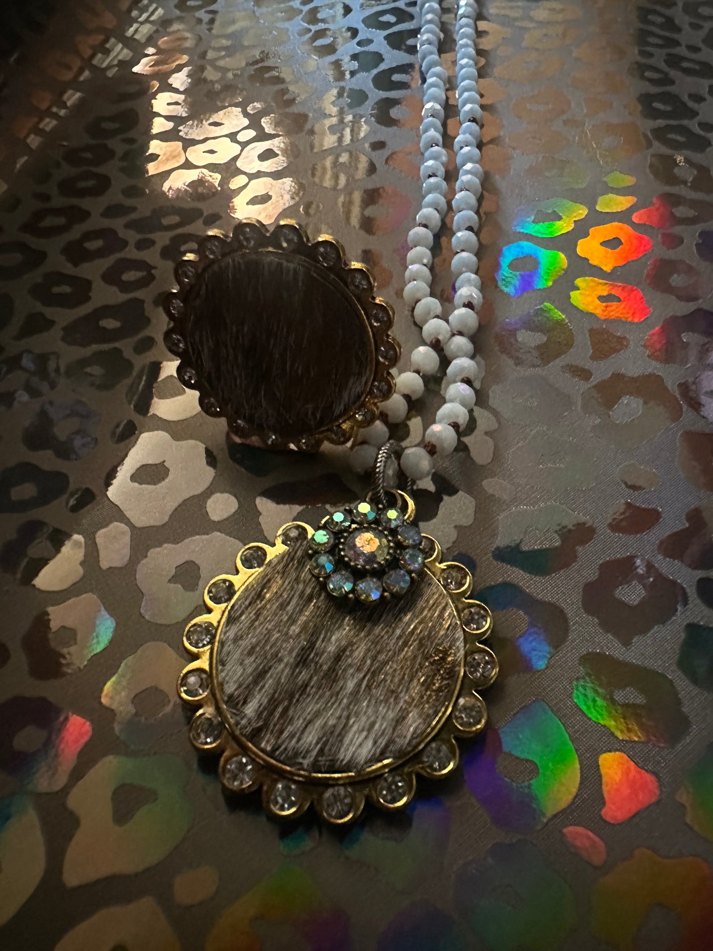 Genuine cowhide pendant necklaces