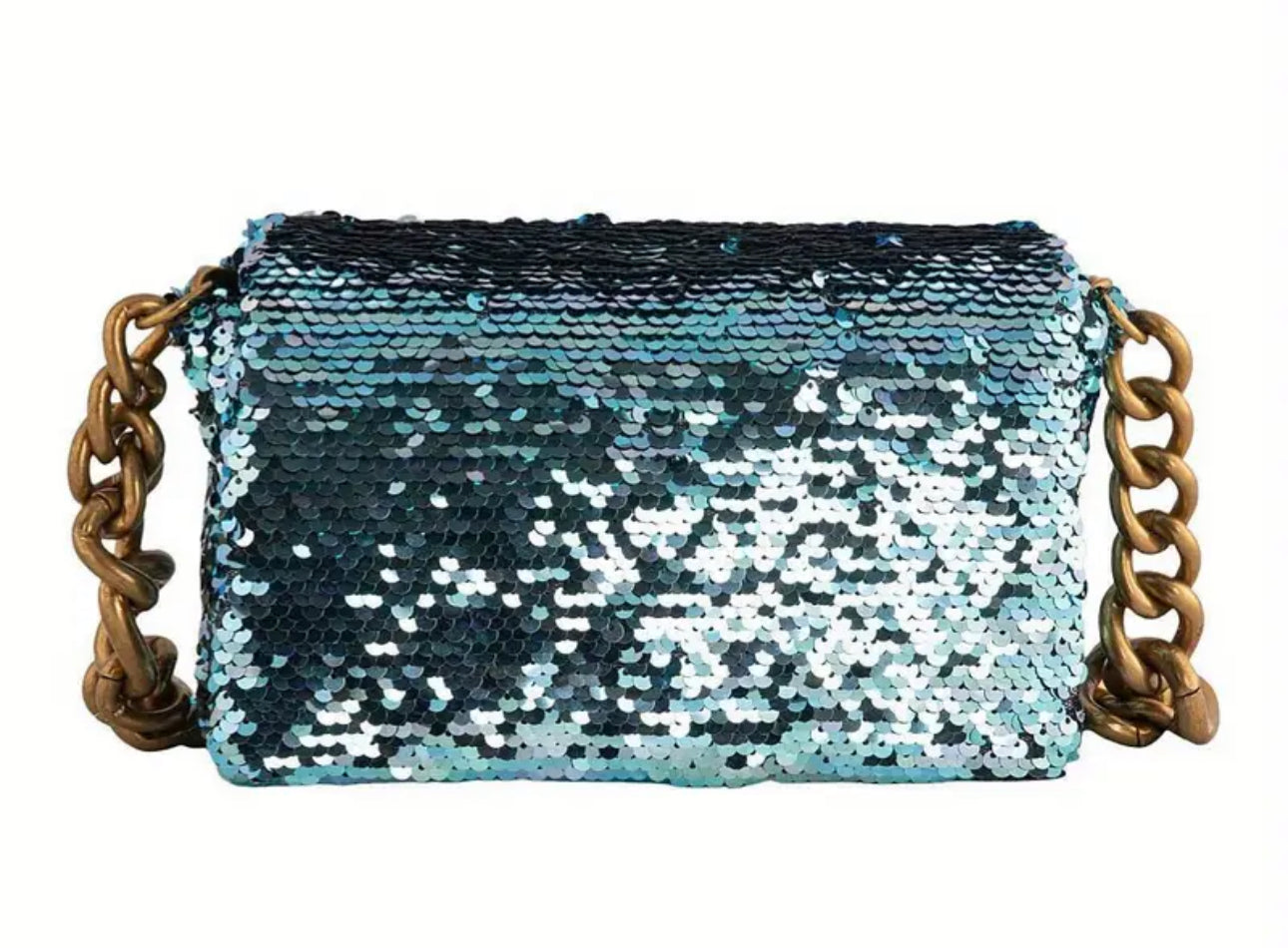Sequin shoulder purse