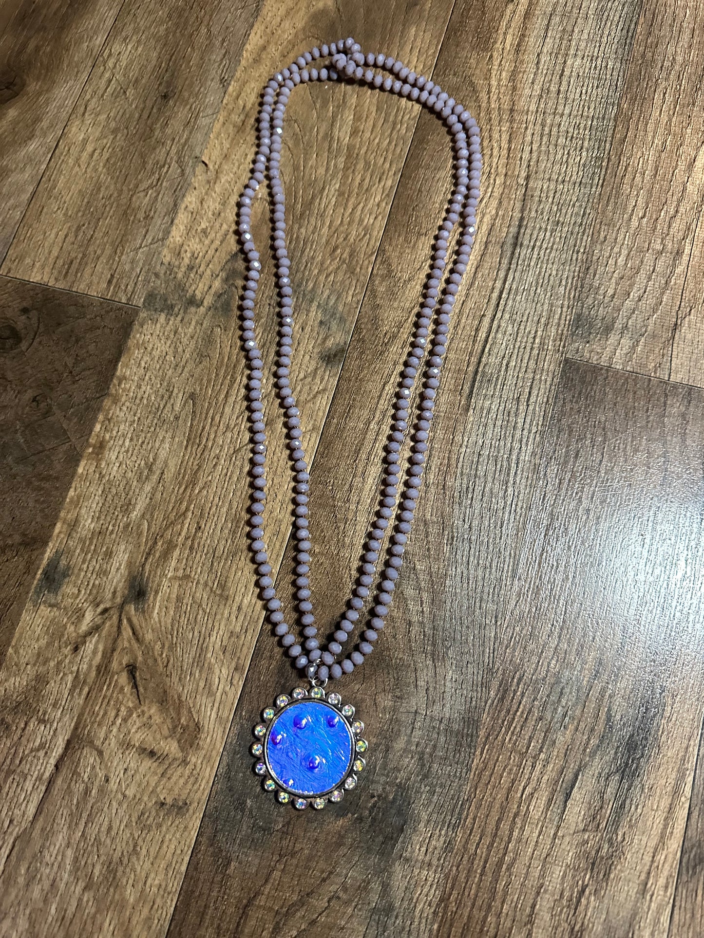 Faux animal skin necklace