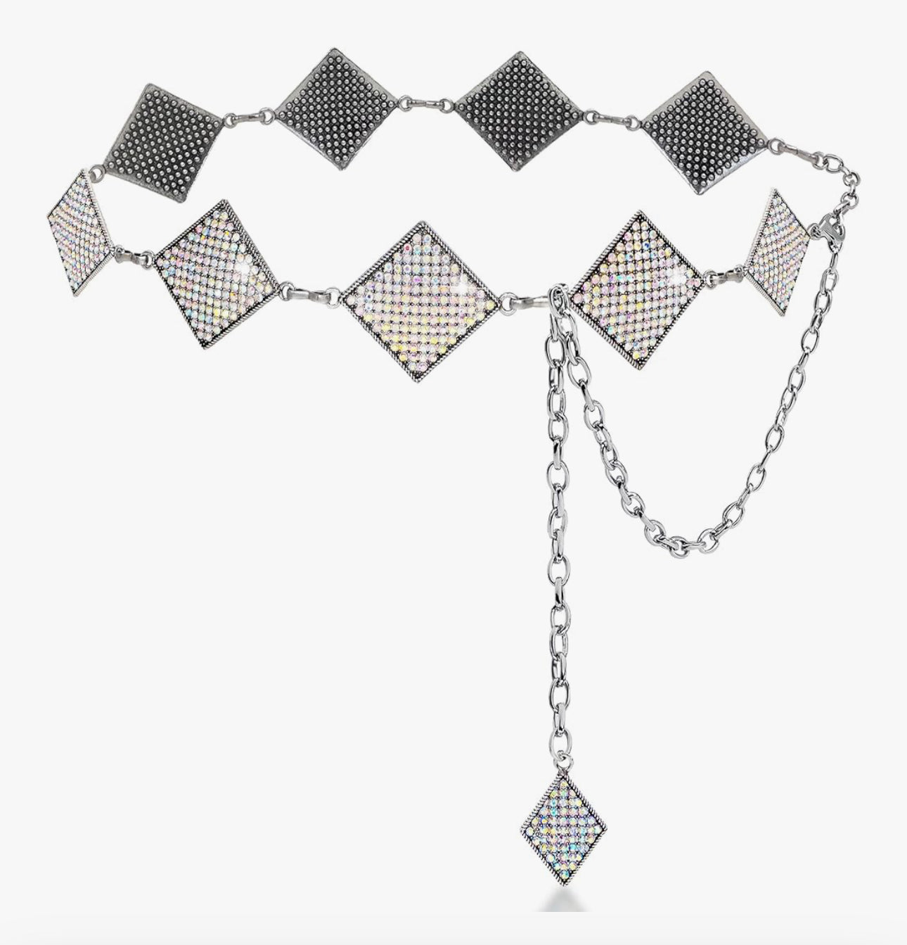 Ab rhinestone chain belt