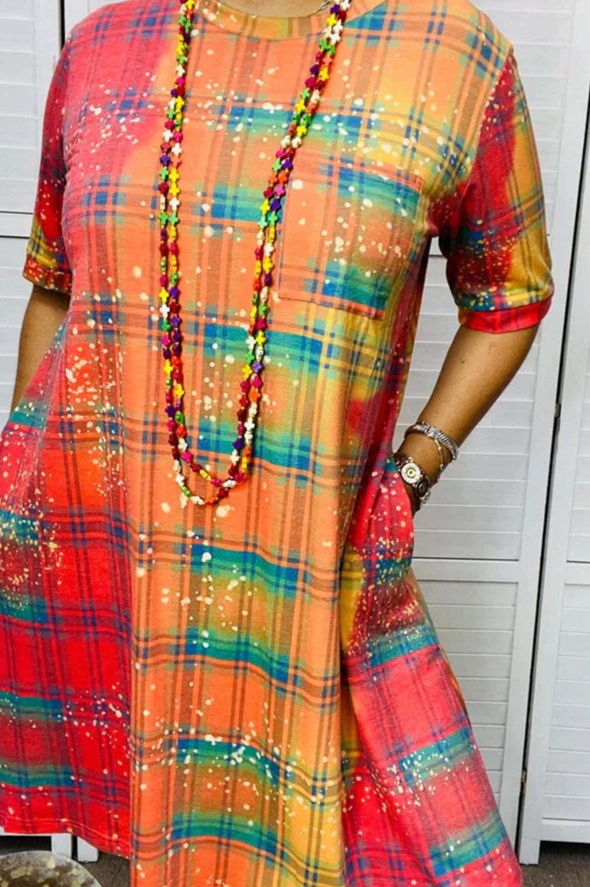 Falling for you plaid dress