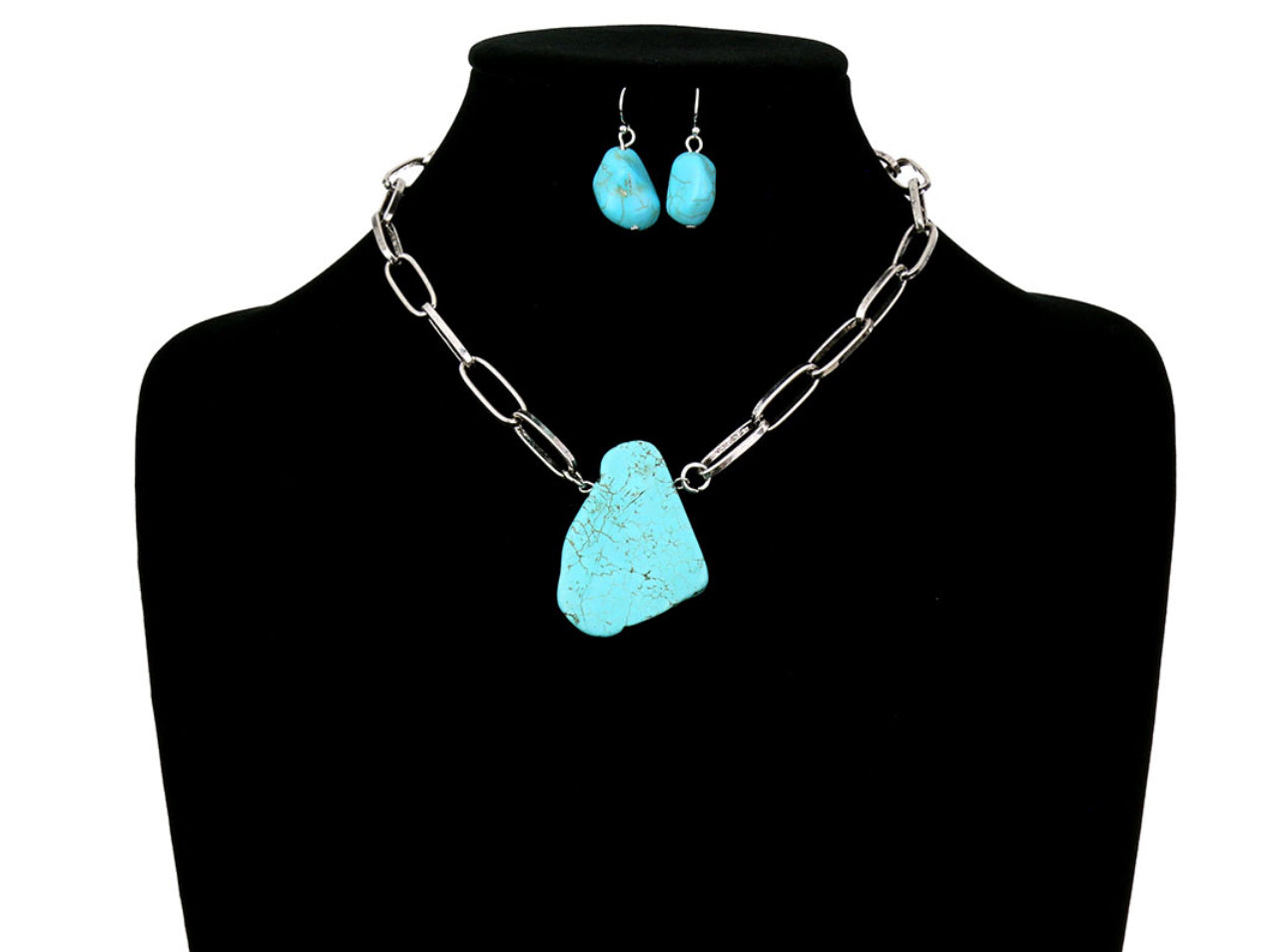 Turquoise slab necklace