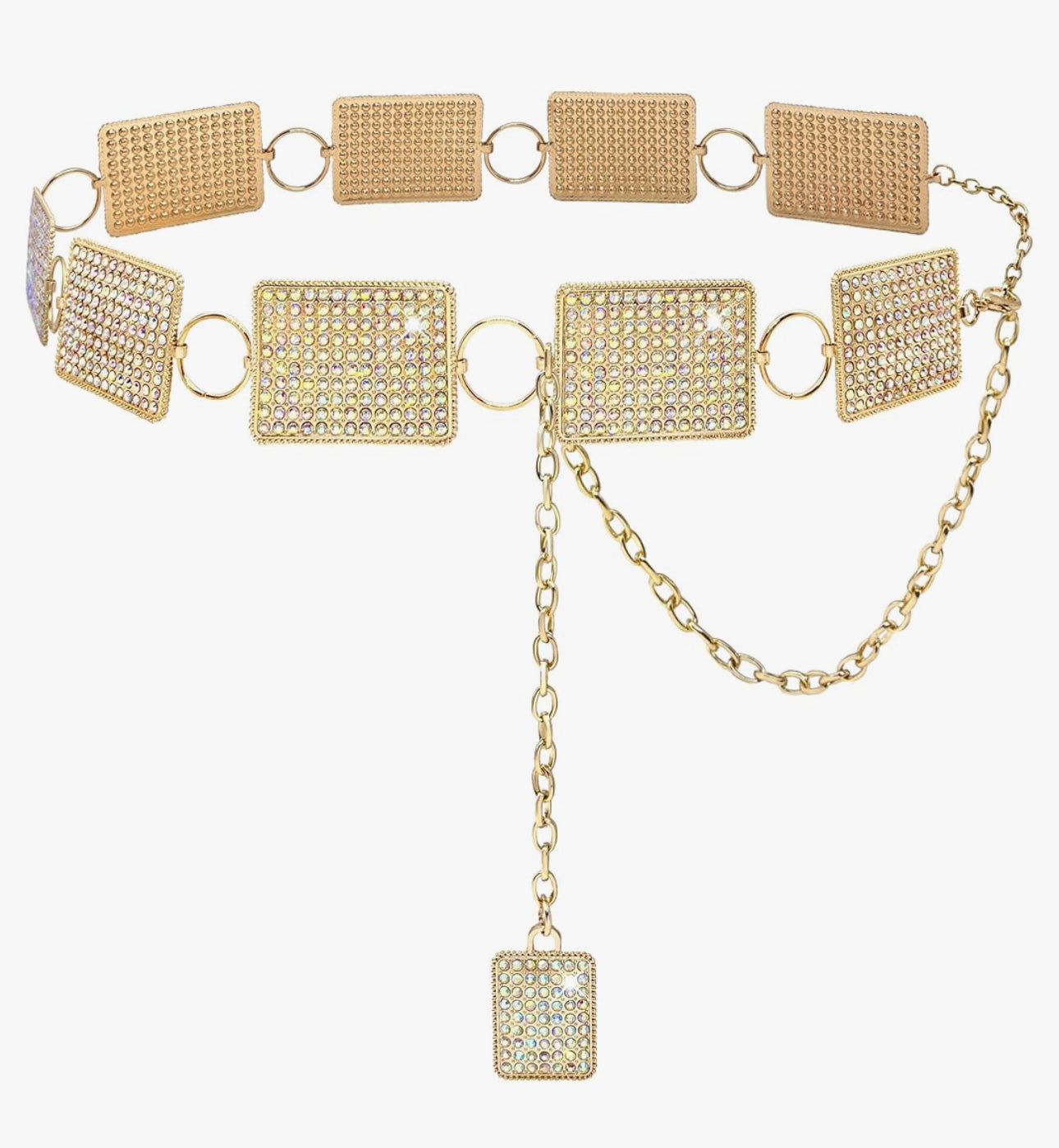 Ab rhinestone chain belt