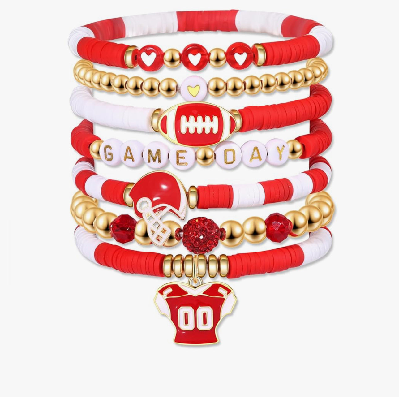Game day bracelet stacks