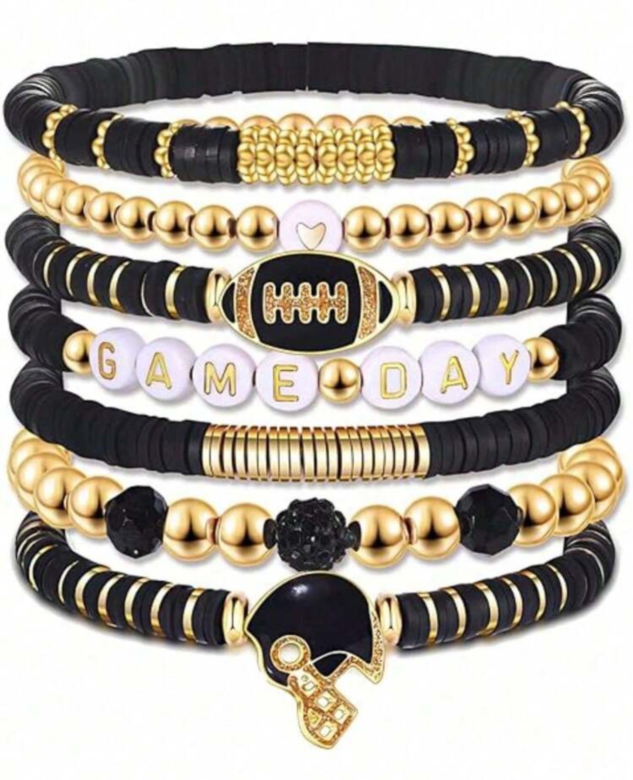 Game day bracelet stacks