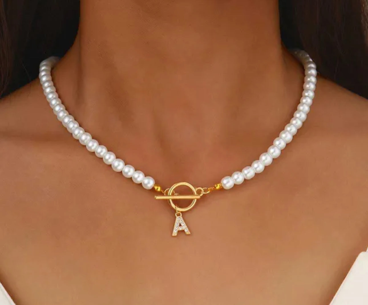 initial pearl necklace ingold
