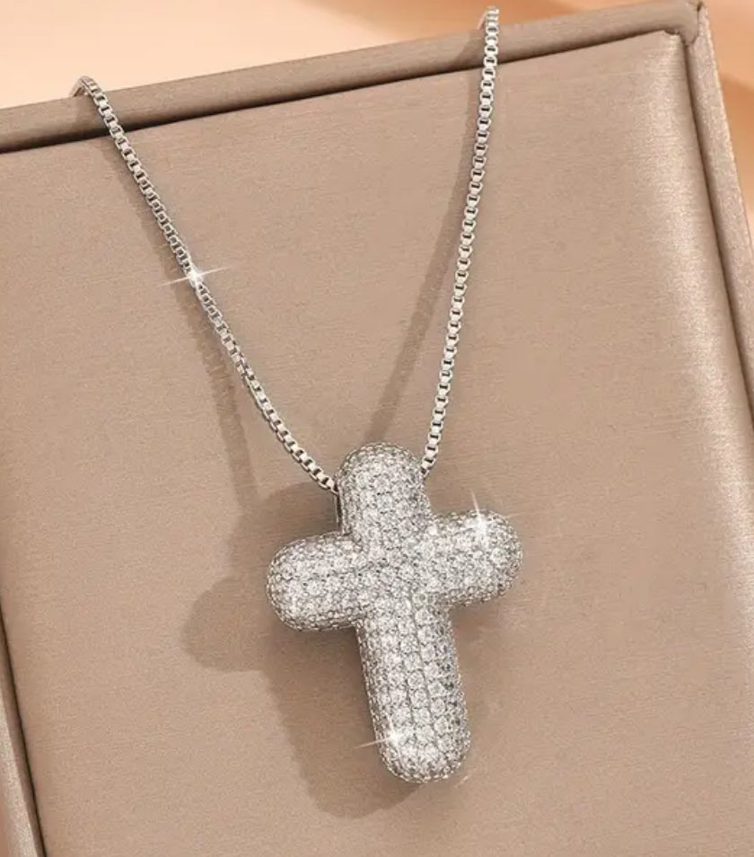 Bubble cross necklace