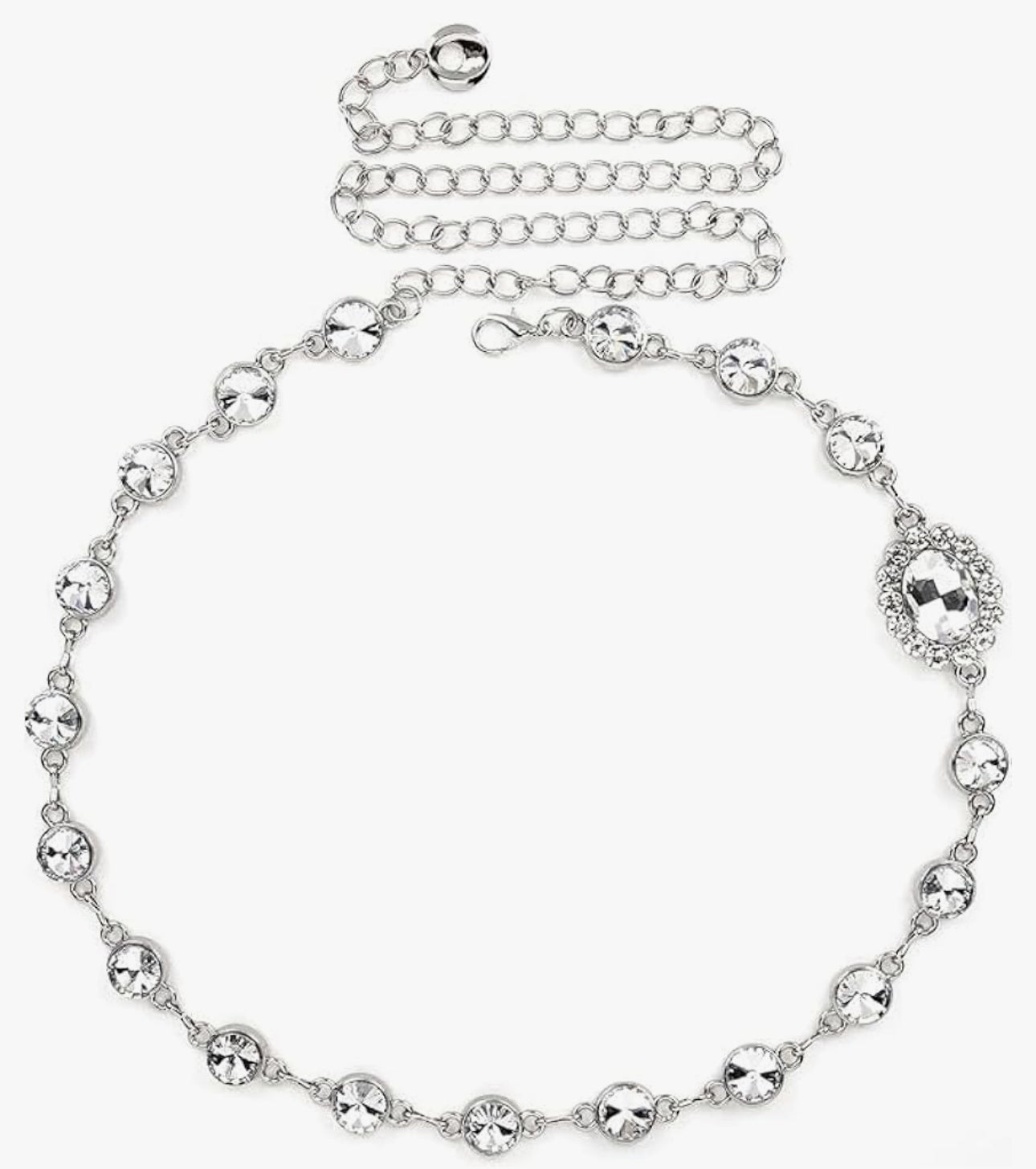 Ab rhinestone chain belt