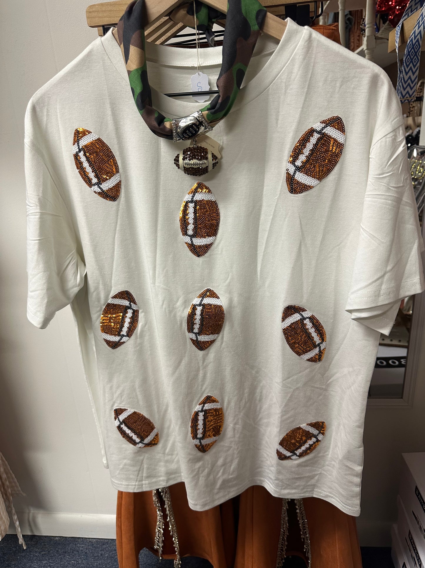 Football sequin T-shirt