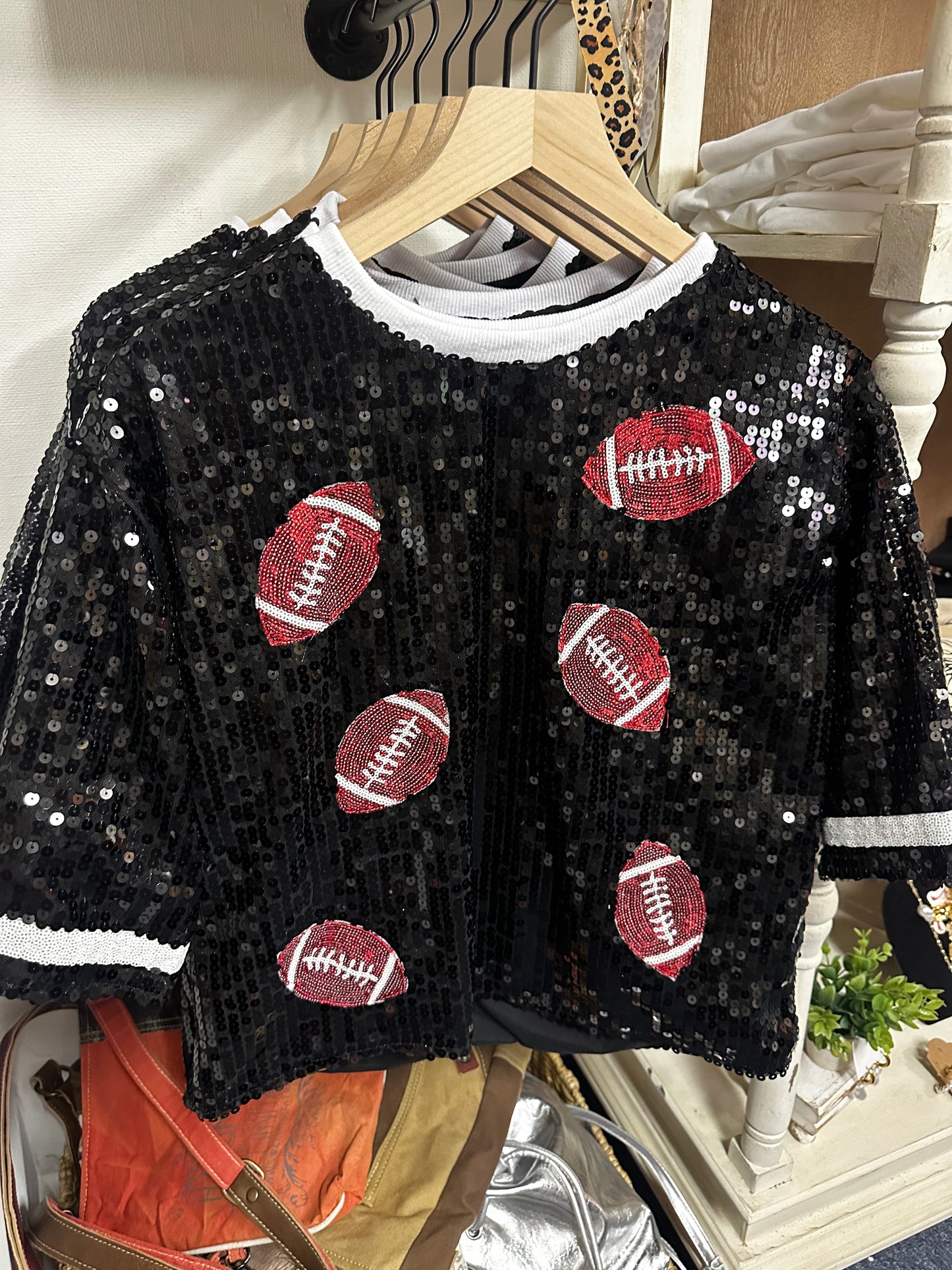Sequin football jersey