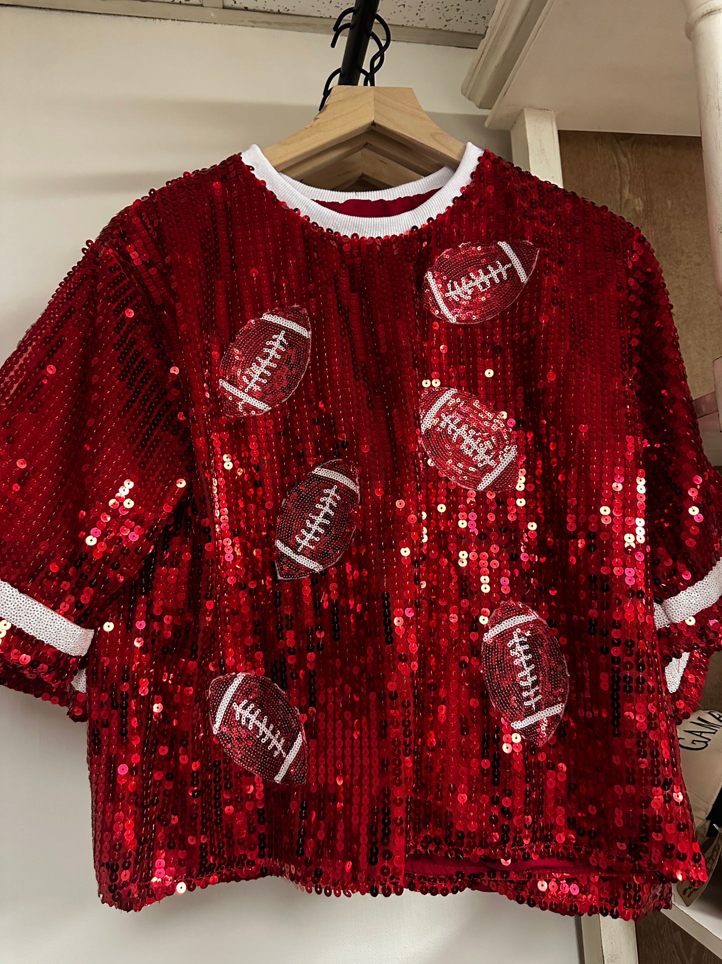 Sequin football jersey