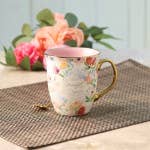 Mug Pink/White Floral Strength & Dignity Prov. 31:25