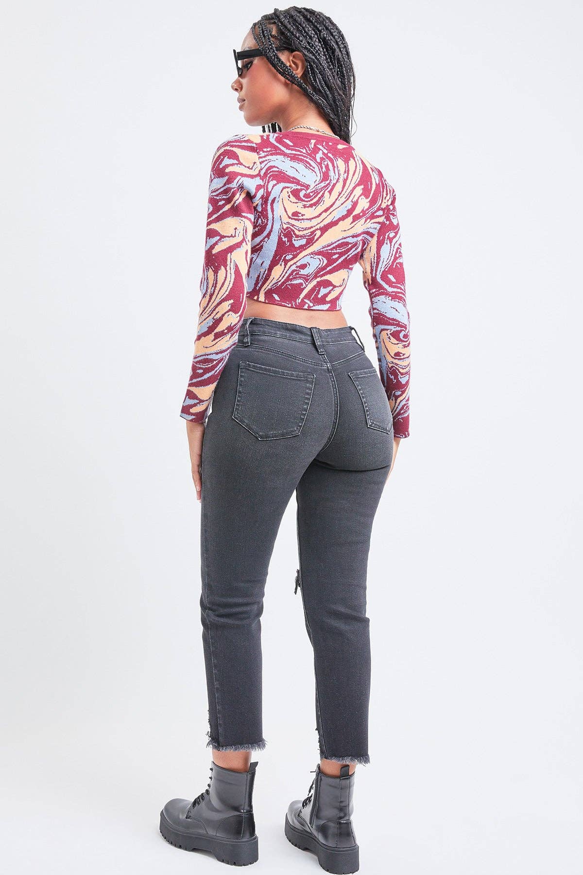 Junior Hybrid Dream High-Rise Slim Straight Jean with Frayed