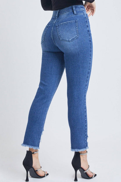 Junior Hybrid Dream High-Rise Slim Straight Jean with Frayed