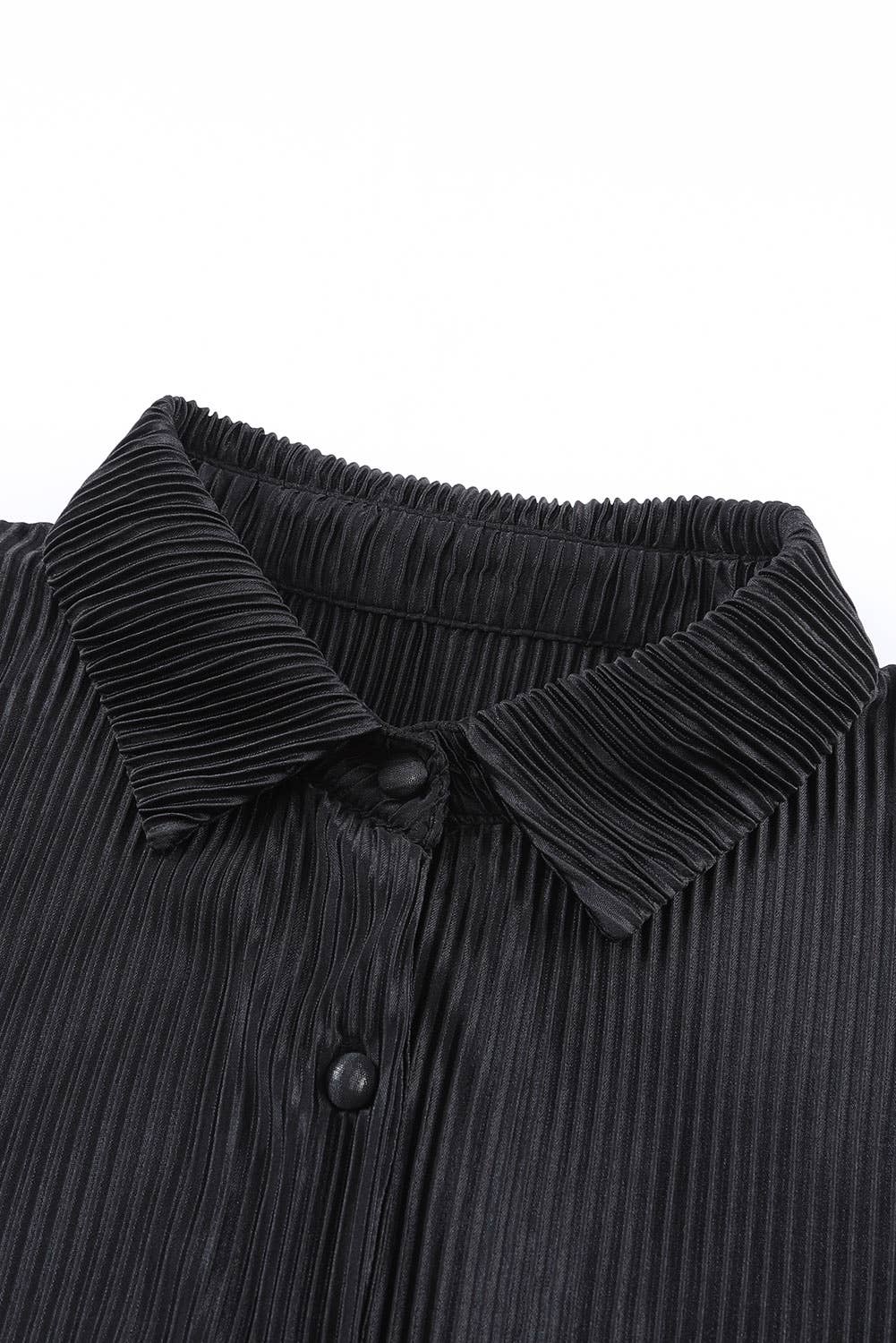 Pleated Shirt and High Waist Shorts Lounge Set