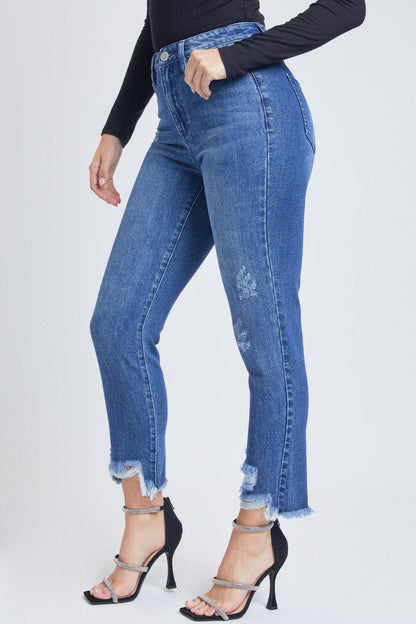 Junior Hybrid Dream High-Rise Slim Straight Jean with Frayed