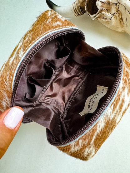 COWHIDE POUCH - Western Cowhide Coin Money Makeup Medicine
