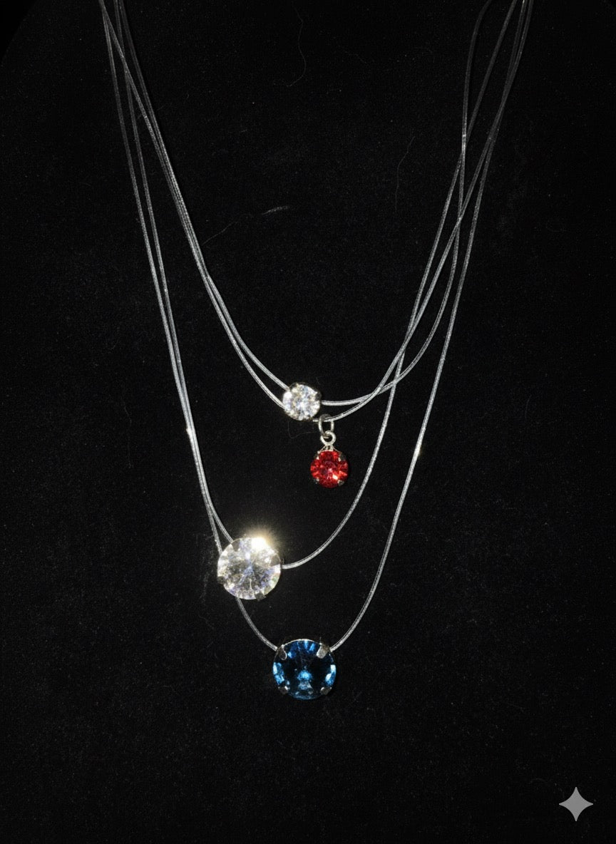 Swarovsk glitter cord necklaces BIG