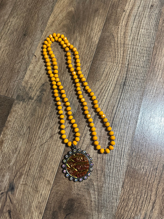 Faux animal skin necklace