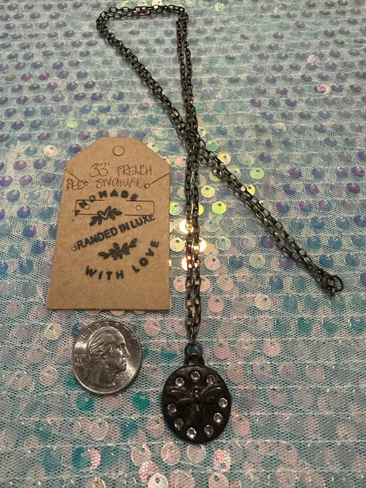 Swarovski crystal bee pendant