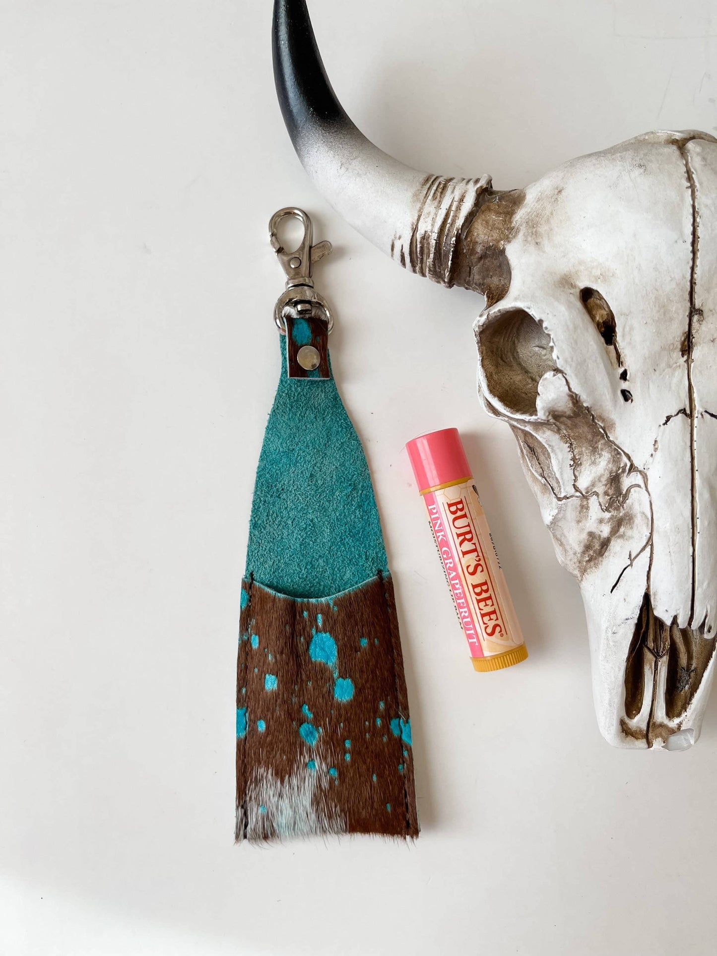 Cowhide Chapstick Case Lip Balm Lipstick Case Holder