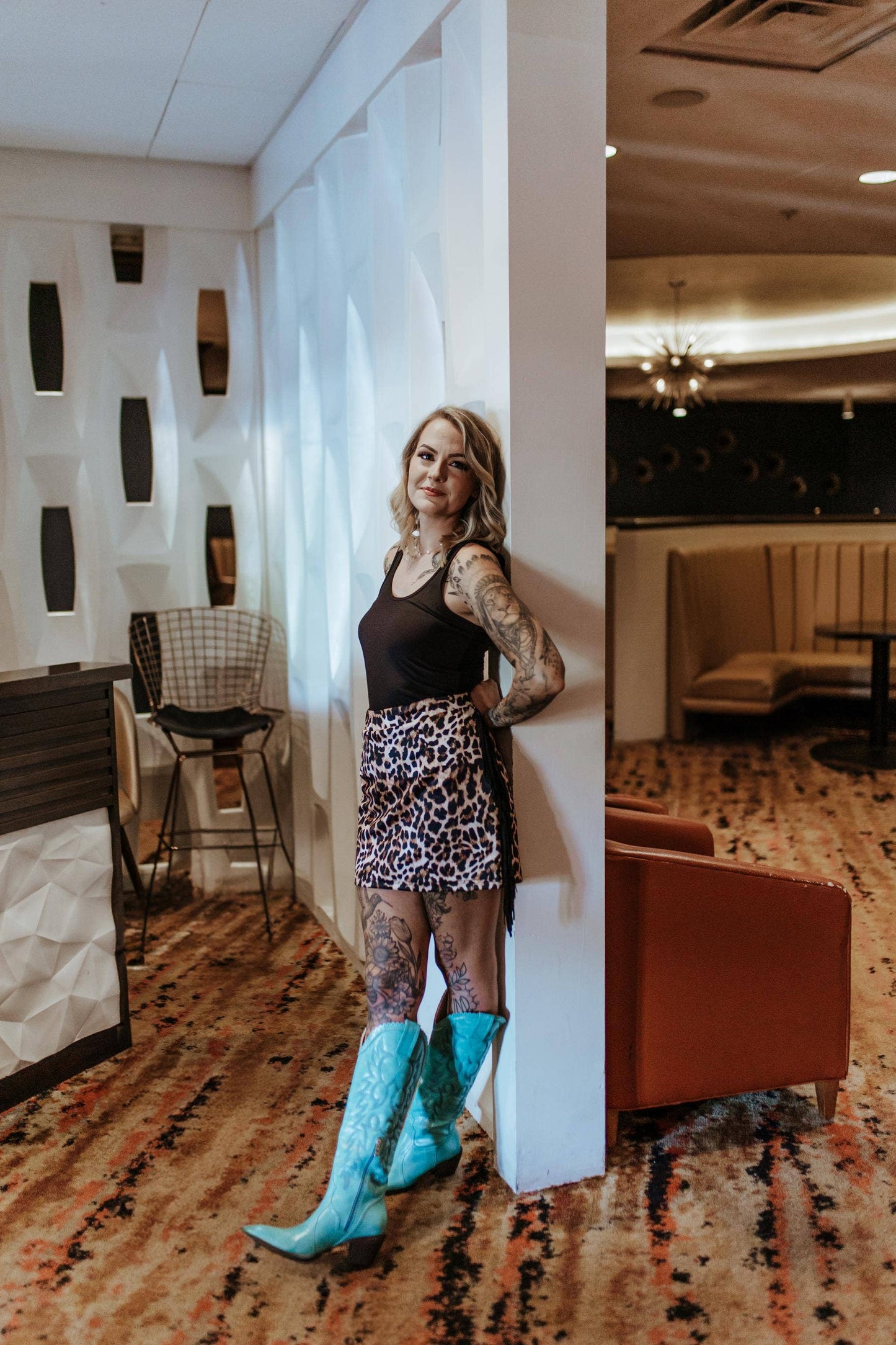 MK321 Fringed Filly Skort - Leopard