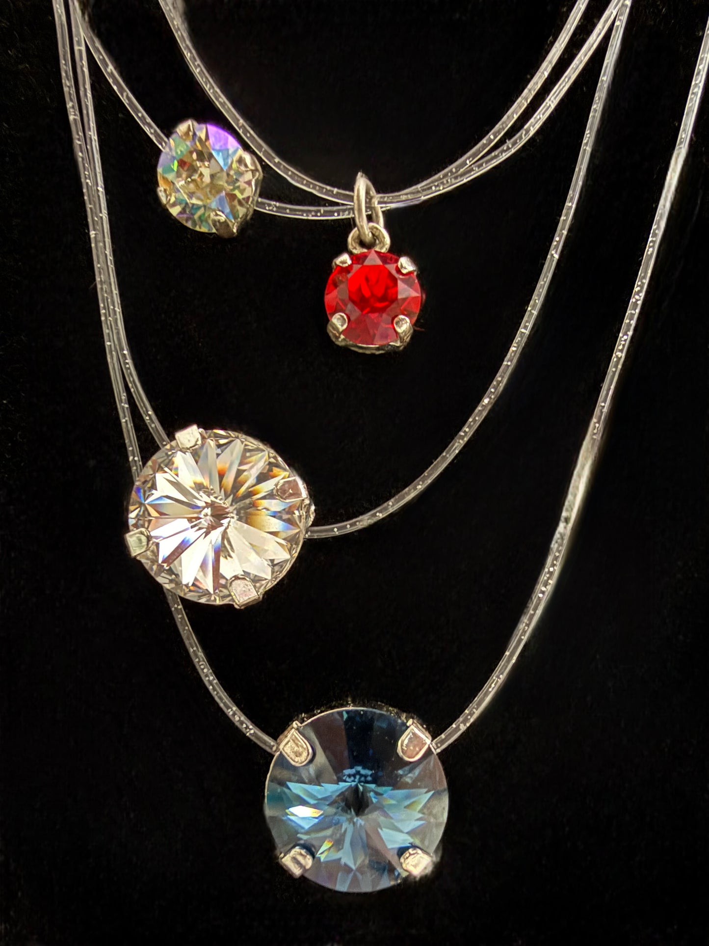 Swarovsk glitter cord necklaces BIG