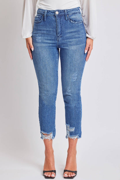 Junior Hybrid Dream High-Rise Slim Straight Jean with Frayed