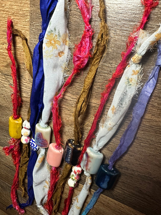 Silk ribbon bracelets