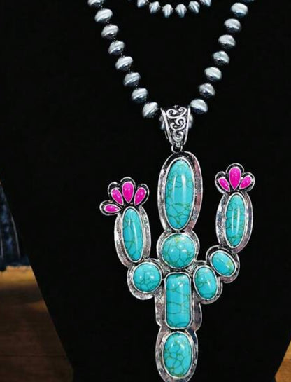Large cactus necklace