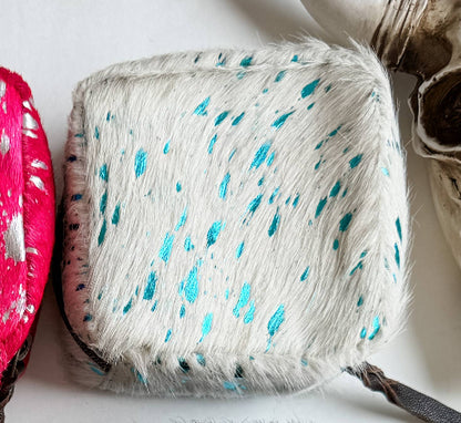 COWHIDE POUCH - Western Cowhide Coin Money Makeup Medicine