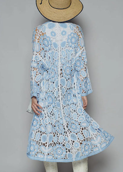 Baby blue crochet sweater