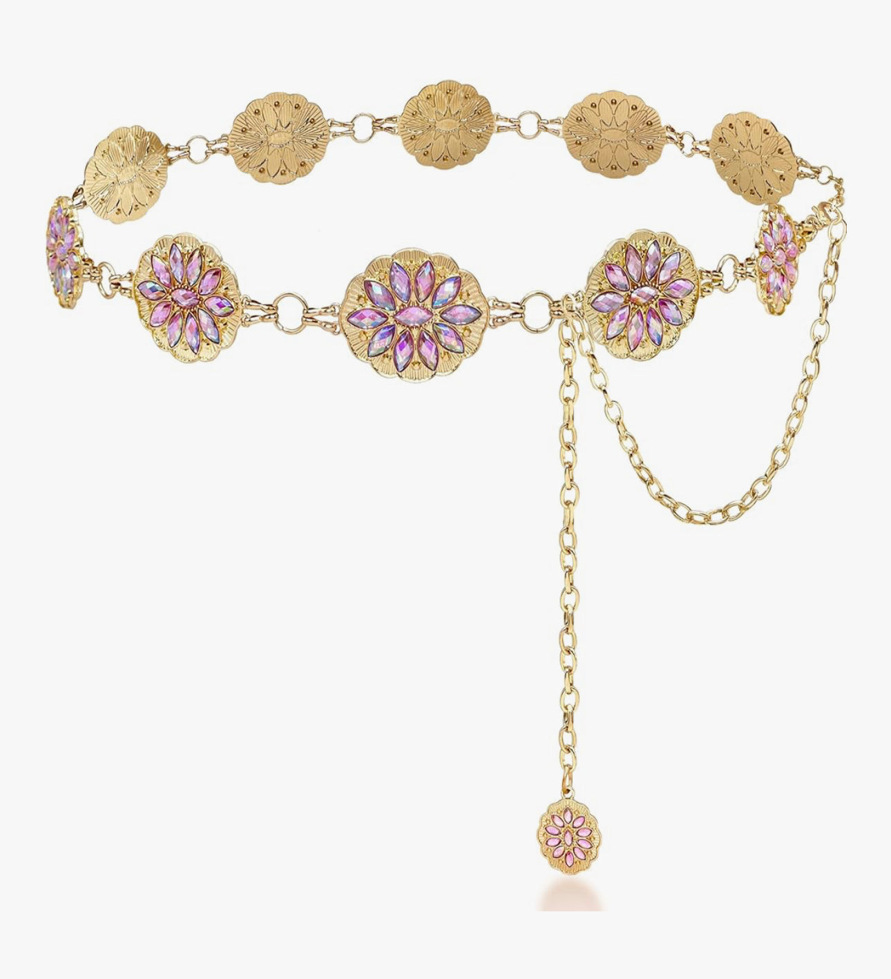 Ab rhinestone chain belt