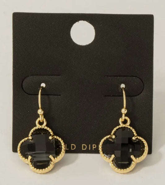 Clover all black earrings