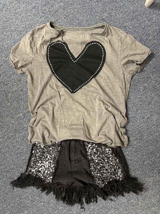 Rhinestone heart top