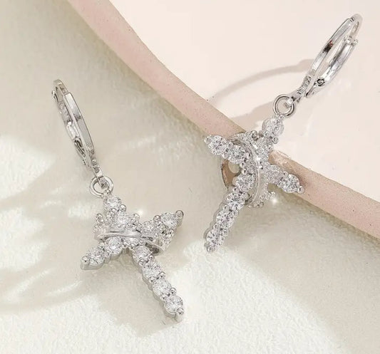 Cross/crown earrings
