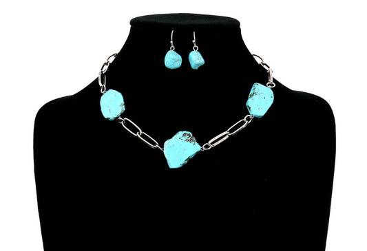 Turquoise slab necklace