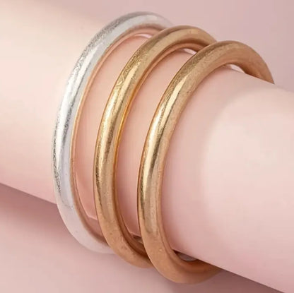 Brushed bracelet stacked