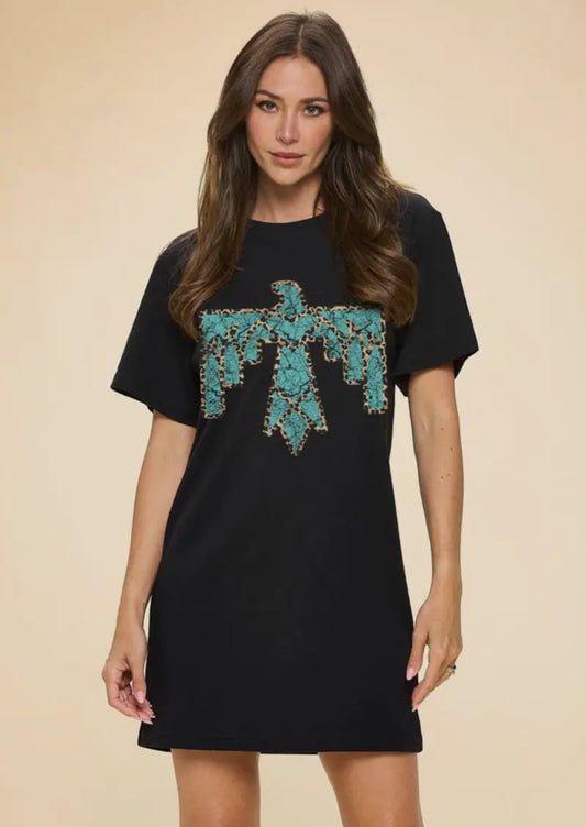 Leopard free bird t shirt dress