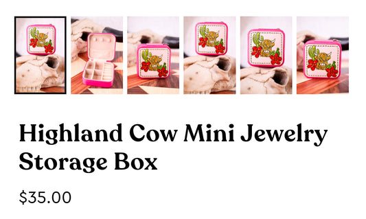 cattle mini travel jewelry case
