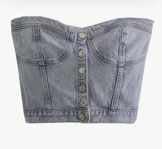 Y2K denim top