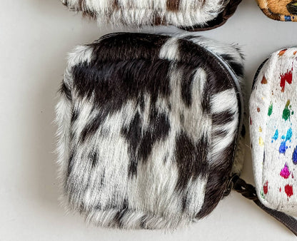 COWHIDE POUCH - Western Cowhide Coin Money Makeup Medicine