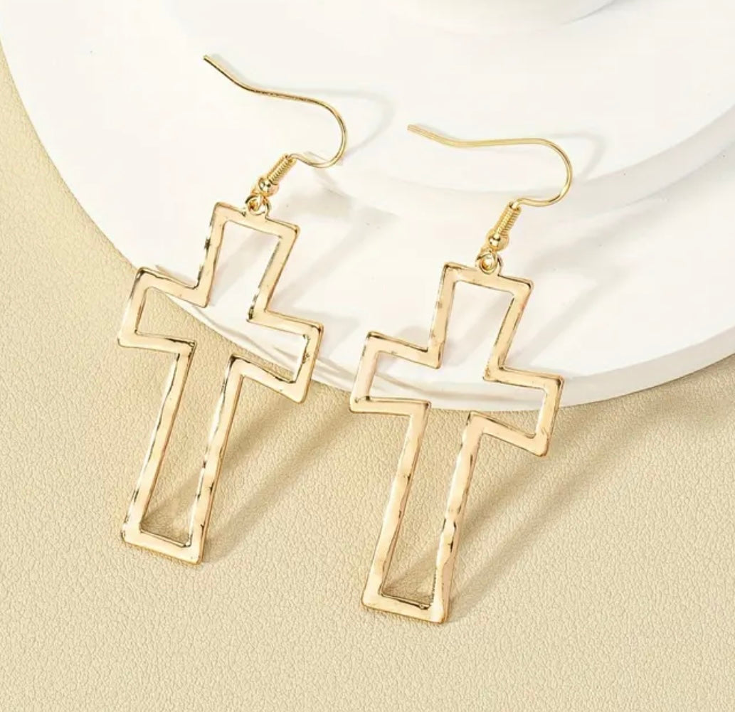 Hollow Cross earrings