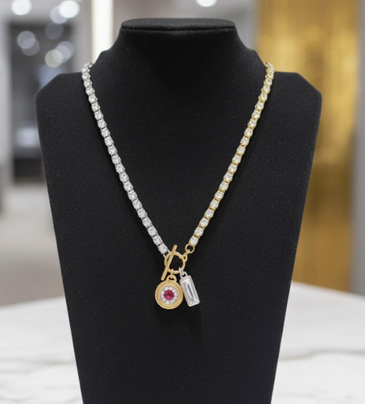 Two tone Swarovski chain