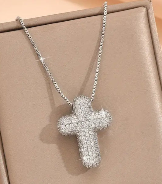 Bubble cross necklace