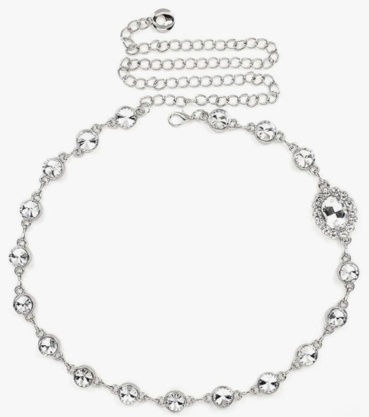 Ab rhinestone chain belt