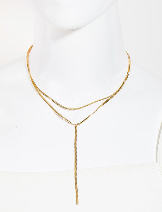 Double layer Y necklace
