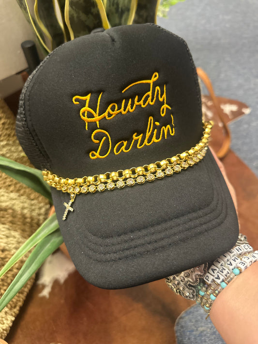 Gold chain hat