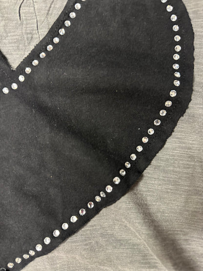 Over sized Rhinestone heart top
