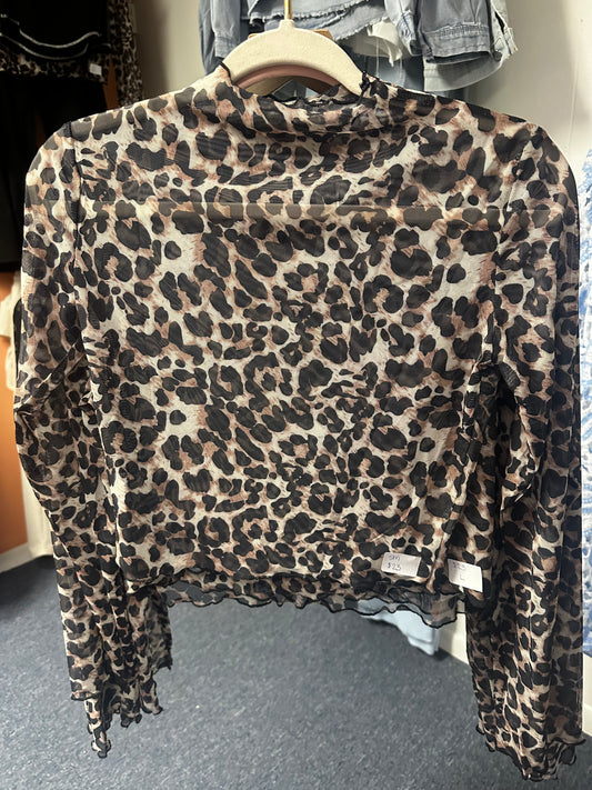 Leopard mesh top